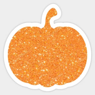 Light Orange Faux Glitter Halloween Pumpkin Sticker